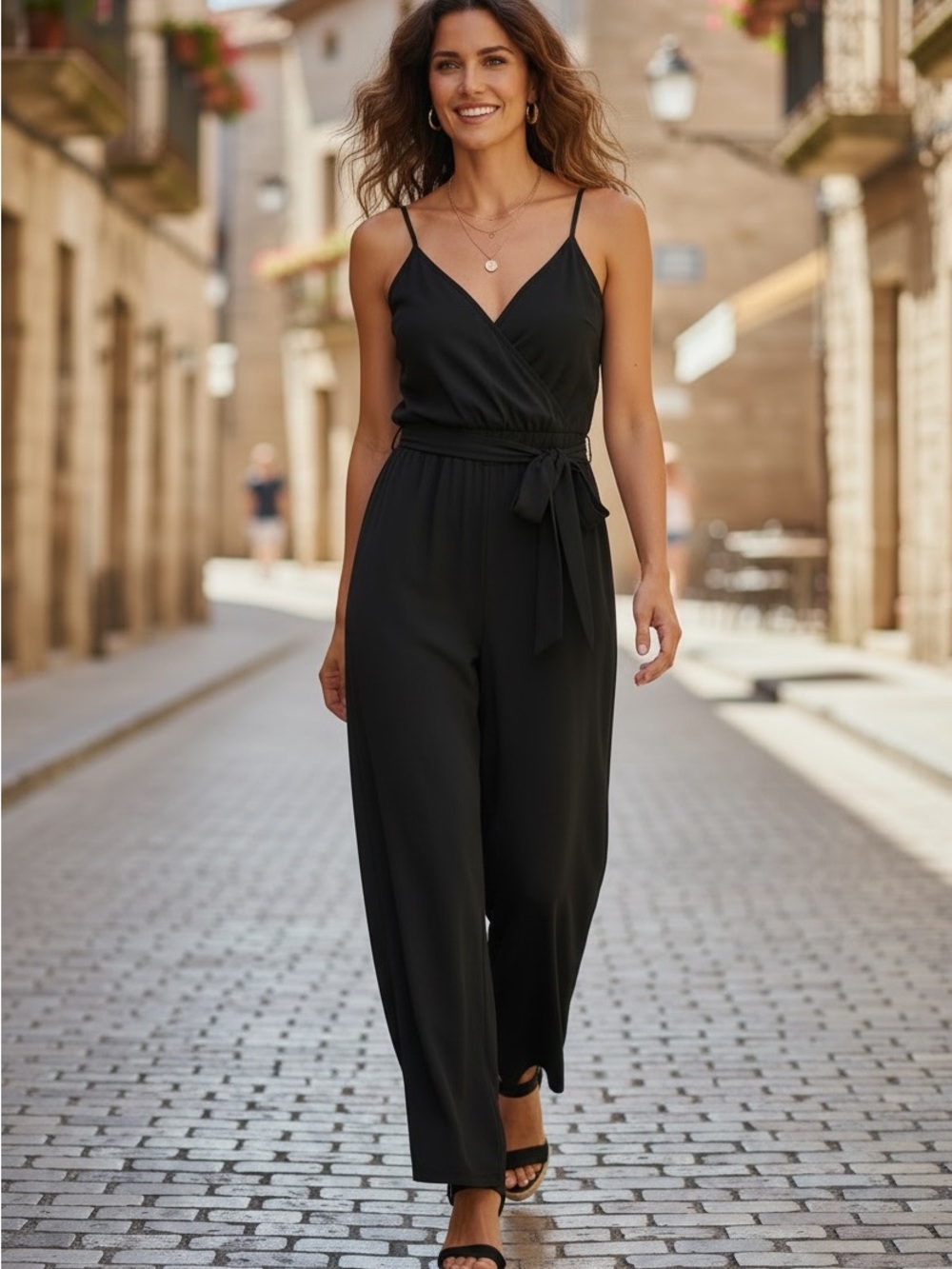 Petal Roz Black Wide Leg Jumpsuit Size Small Elegance.